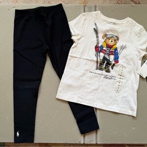 Polo Ralph Lauren Girls 5T Brand New with Tags Set of T-Shirt and Long Pants
